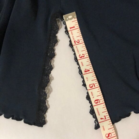 Lauren Ralph Lauren Dark Navy V-neck Black Lace-Trimmed Nightgown Dress sz Small - Picture 11 of 11